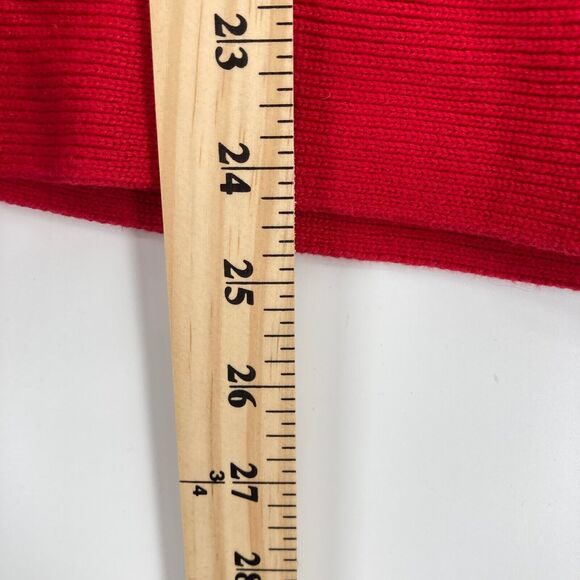 LOFT Women's Red Cable-Knit Long Sleeve Lace Up Tie Slit Pullover Sweater Size S - Picture 14 of 14